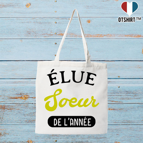 Tote bag coton recyclé soeur de l'année