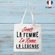 Tote bag coton recyclé soeur la légende