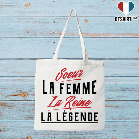 Tote bag coton recyclé soeur la légende