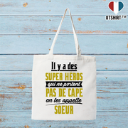 Tote bag coton recyclé soeur super héro