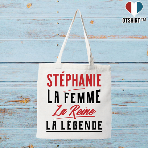 Tote bag coton recyclé stéphanie la femme la reine la légende