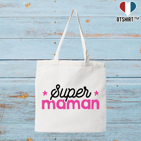 Tote bag coton recyclé super maman