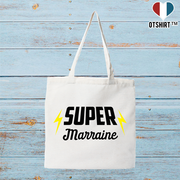 Tote bag coton recyclé super marraine