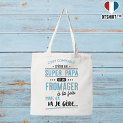 Tote bag coton recyclé super papa et fromager