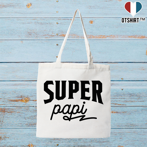 Tote bag coton recyclé super papi 2