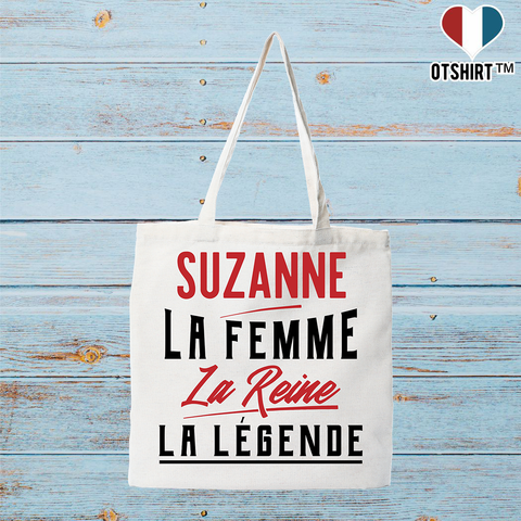 Tote bag coton recyclé suzanne la femme la reine la légende