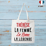 Tote bag coton recyclé thérèse la femme la reine la légende