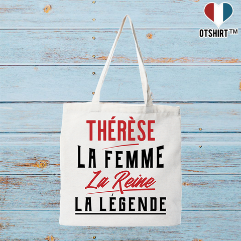 Tote bag coton recyclé thérèse la femme la reine la légende