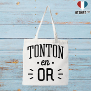Tote bag coton recyclé tonton en or