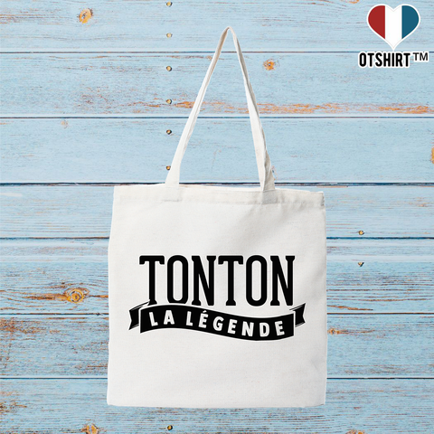 Tote bag coton recyclé tonton la légende