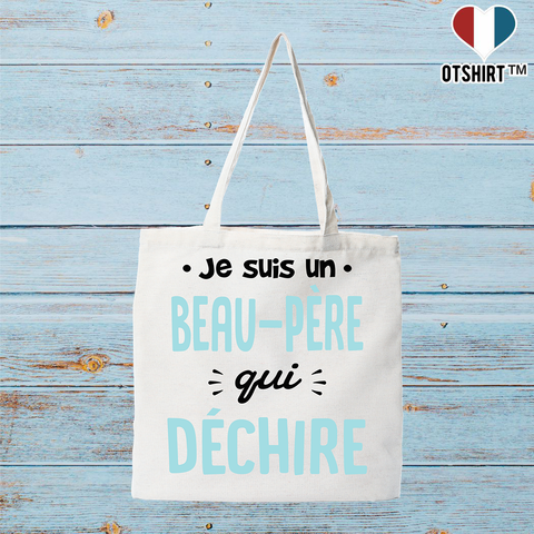 Tote bag coton recyclé un beau père qui déchire