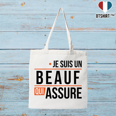 Tote bag coton recyclé un beauf qui assure