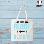 Tote bag coton recyclé un beauf qui déchire