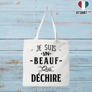 Tote bag coton recyclé un beauf qui déchire 2