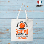 Tote bag coton recyclé un mauvais jour de basket