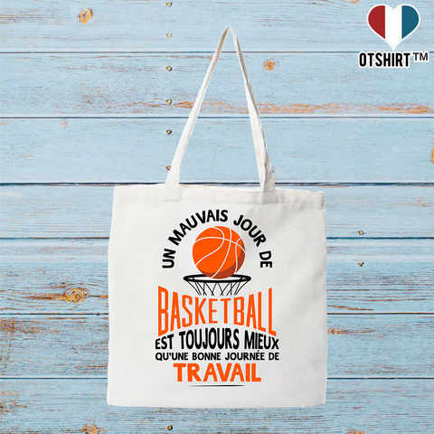 Tote bag coton recyclé un mauvais jour de basket