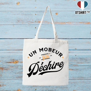 Tote bag coton recyclé un mobeur qui déchire