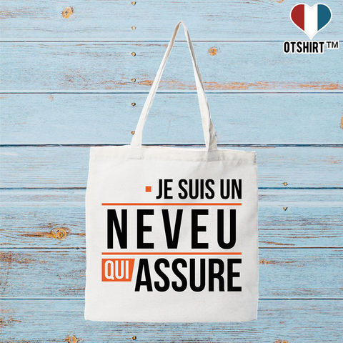 Tote bag coton recyclé un neveu qui assure