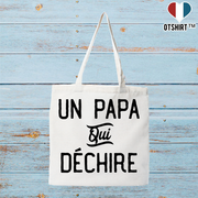Tote bag coton recyclé un papa qui déchire