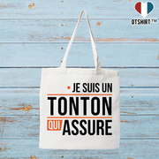 Tote bag coton recyclé un tonton qui assure
