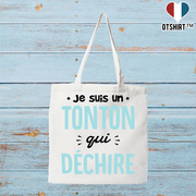Tote bag coton recyclé un tonton qui déchire