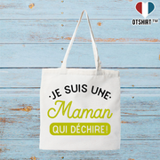 Tote bag coton recyclé une maman qui déchire