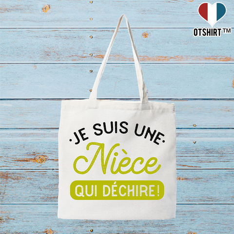 Tote bag coton recyclé une nièce qui déchire 2