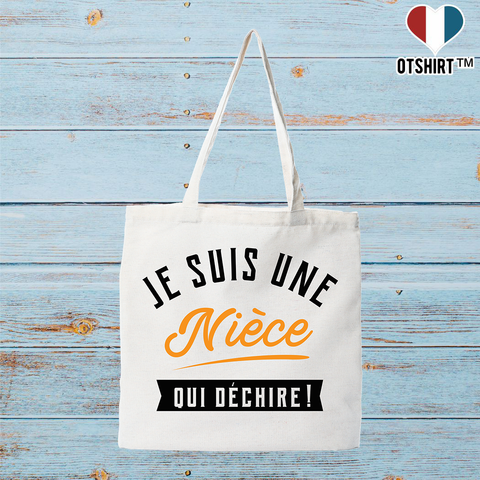 Tote bag coton recyclé une nièce qui déchire