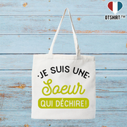 Tote bag coton recyclé une soeur qui déchire