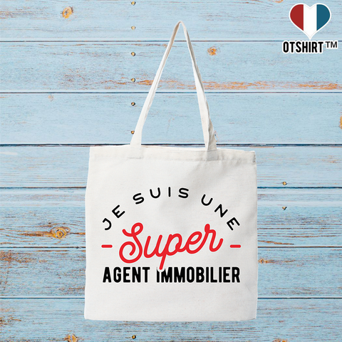 Tote bag coton recyclé une super agent immobilier