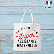 Tote bag coton recyclé une super assistante maternelle