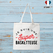 Tote bag coton recyclé une super basketteuse