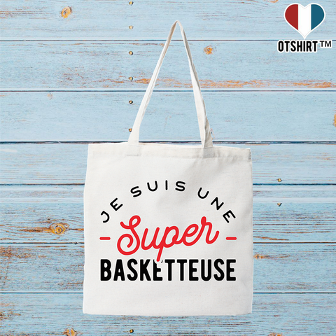 Tote bag coton recyclé une super basketteuse