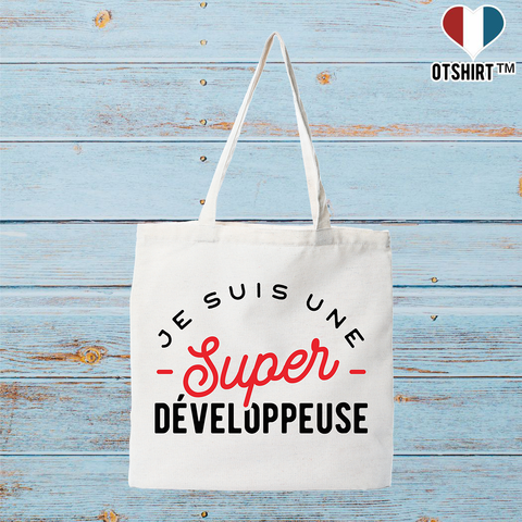 Tote bag coton recyclé une super développeuse