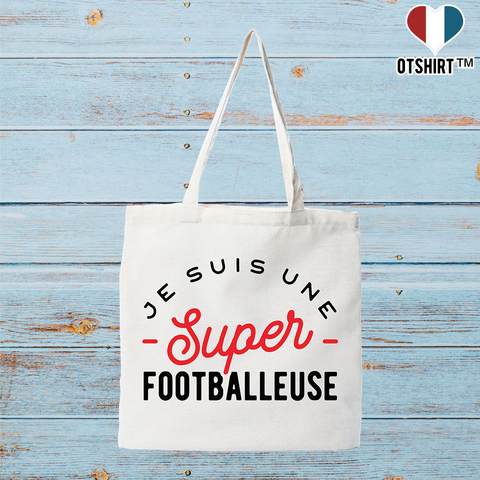 Tote bag coton recyclé une super footballeuse
