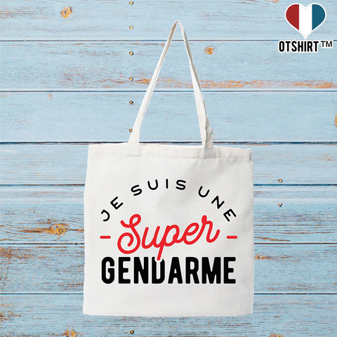 Tote bag coton recyclé une super gendarme