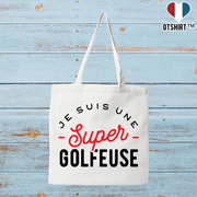 Tote bag coton recyclé une super golfeuse
