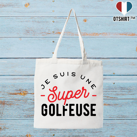Tote bag coton recyclé une super golfeuse