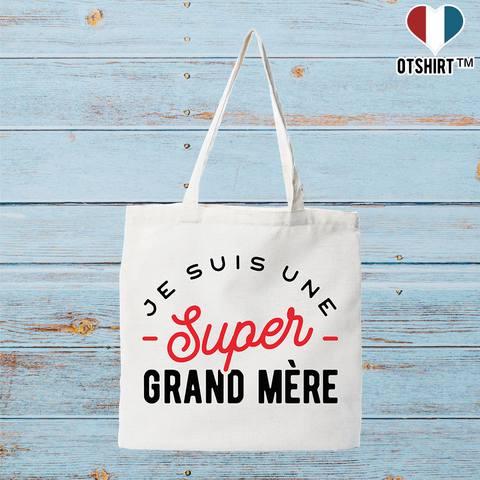 Tote bag coton recyclé une super grand mère