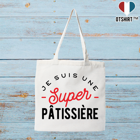Tote bag coton recyclé une super pâtissière