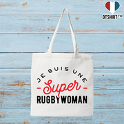 Tote bag coton recyclé une super rugbywoman
