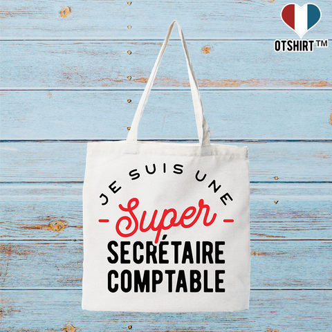 Tote bag coton recyclé une super secrétaire comptable