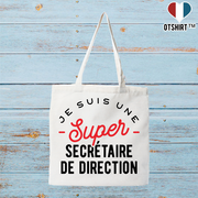 Tote bag coton recyclé une super secrétaire de direction