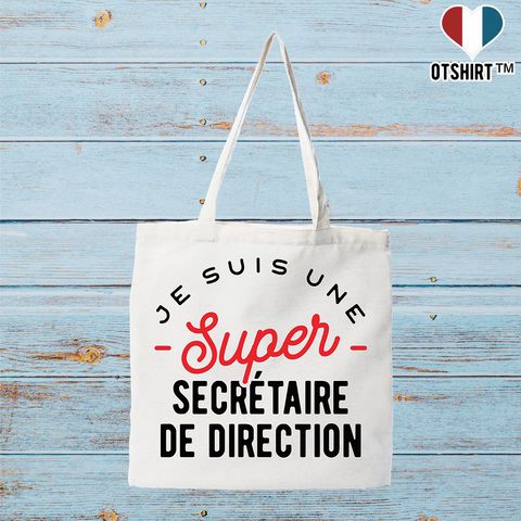 Tote bag coton recyclé une super secrétaire de direction