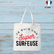 Tote bag coton recyclé une super surfeuse