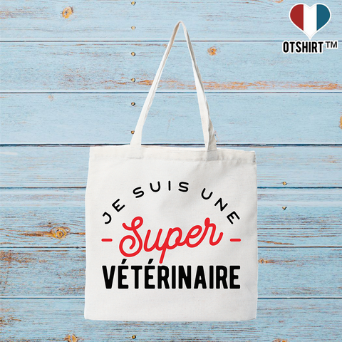 Tote bag coton recyclé une super vétérinaire