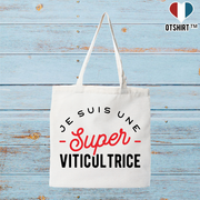 Tote bag coton recyclé une super viticultrice