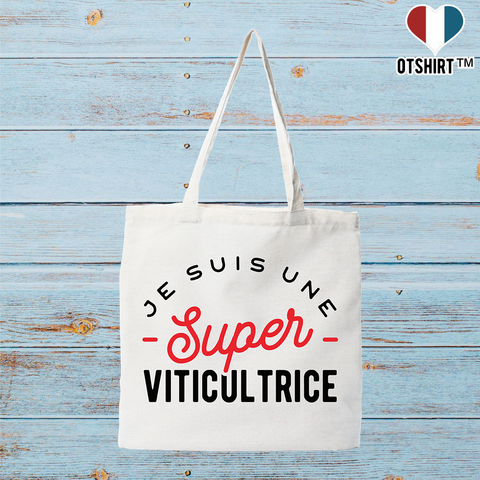 Tote bag coton recyclé une super viticultrice