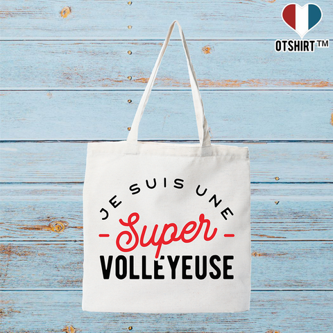 Tote bag coton recyclé une super volleyeuse
