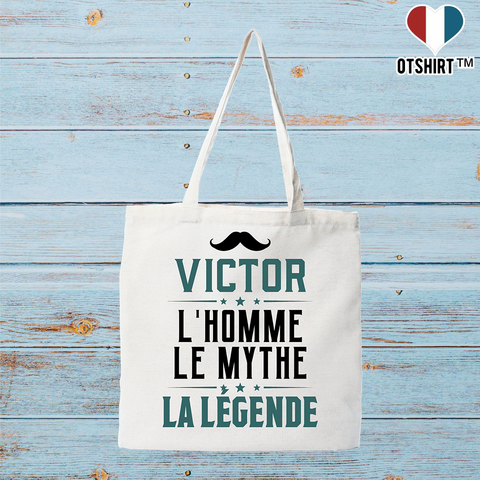 Tote bag coton recyclé victor l'homme le mythe la légende